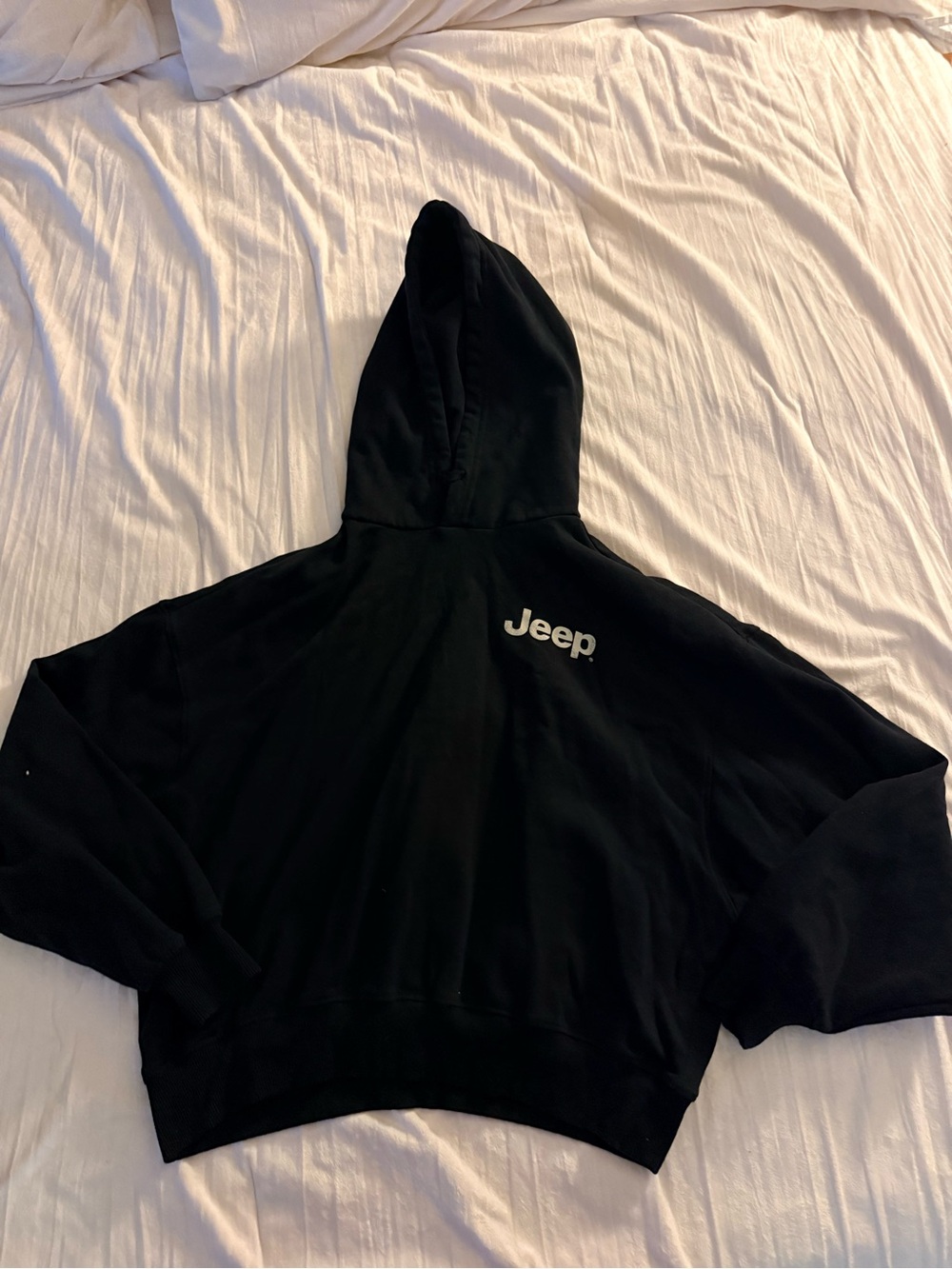 Jeep Black Hoodie with White Logo Print